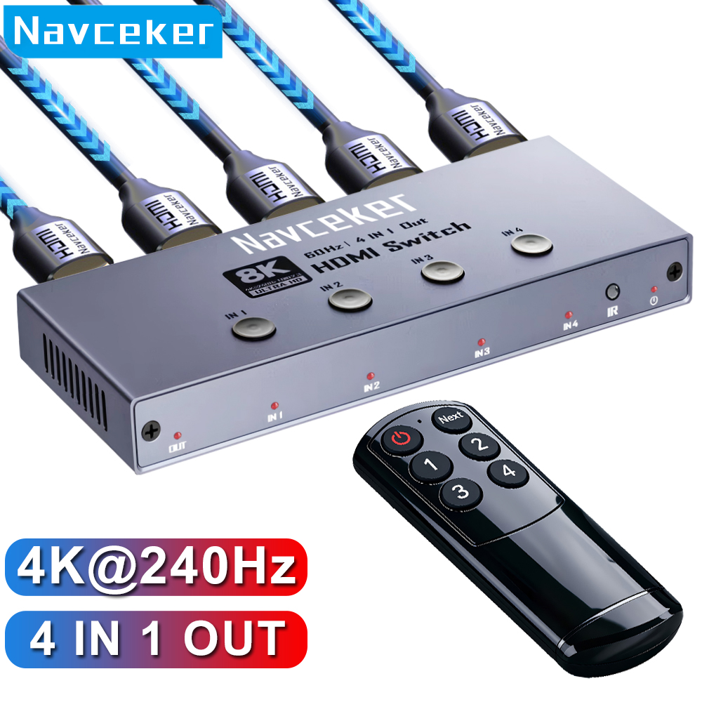 Navceker 8K HDMI 2.1 Switch 4  - Esports Gaming Bundle recension och pris