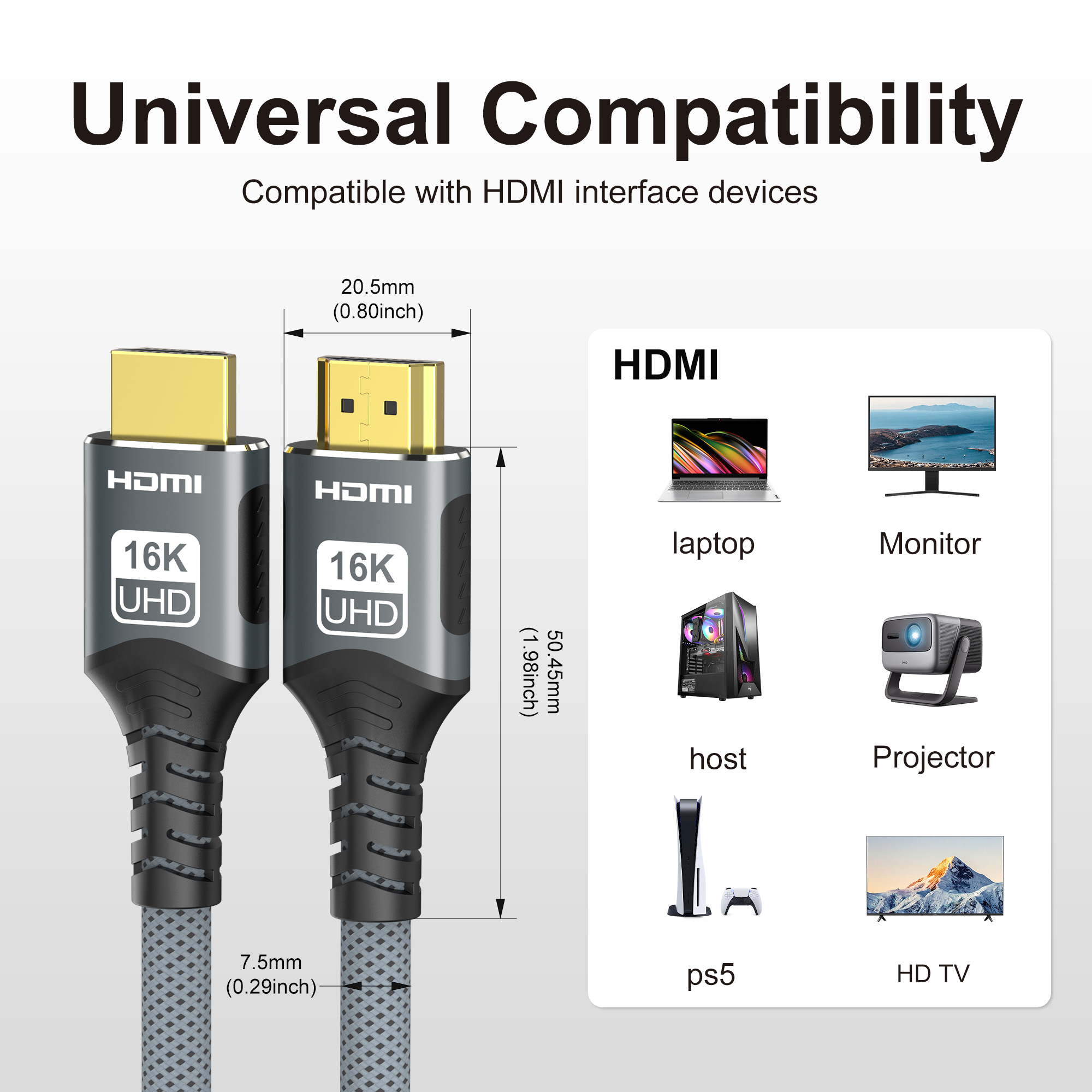 16K HDMI 2.2 Cable 96Gbps 8K@1 - Esports Gaming Bundle recension och pris
