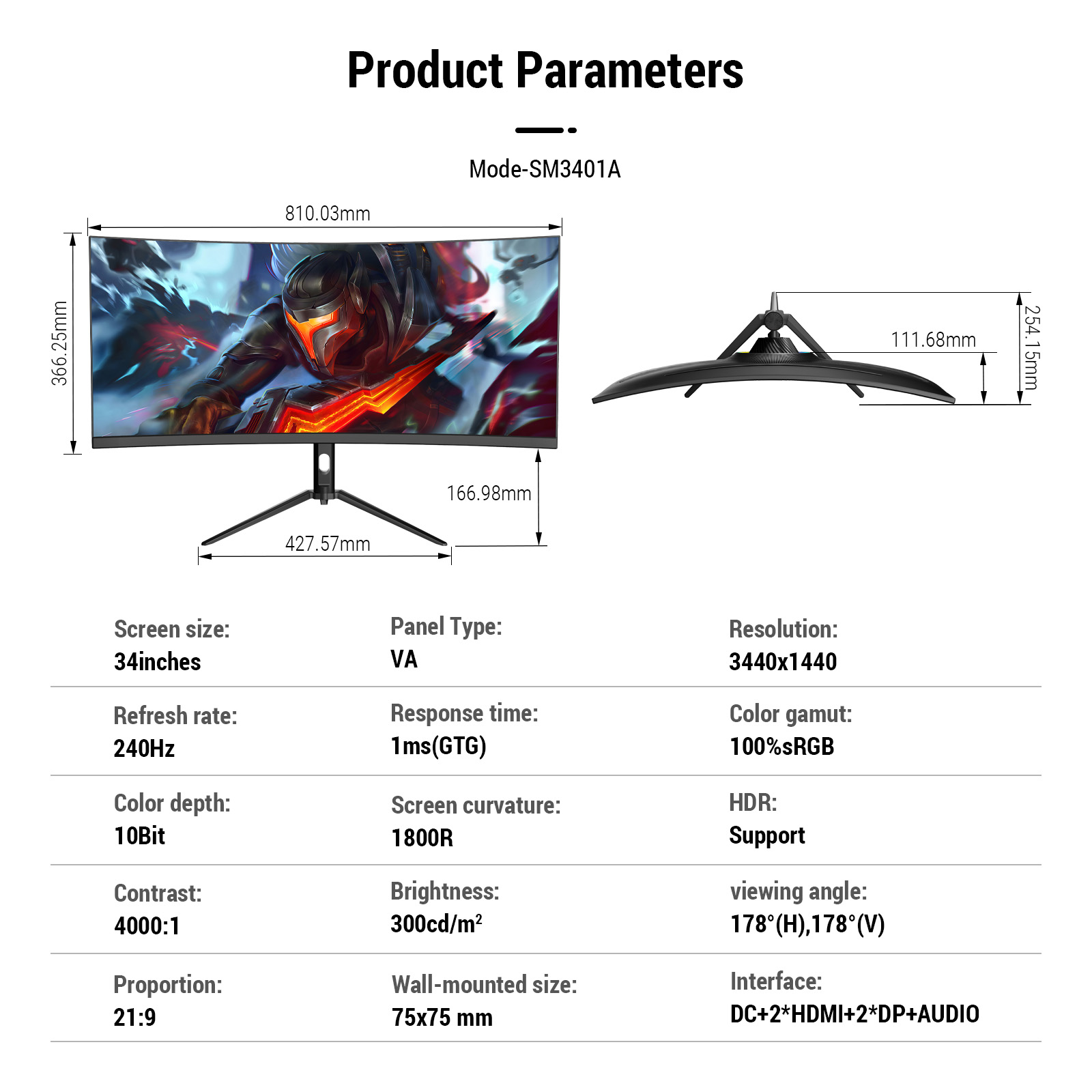 Display 34 Inch 4k Screens Cur - Gaming Monitor Curved recension och pris