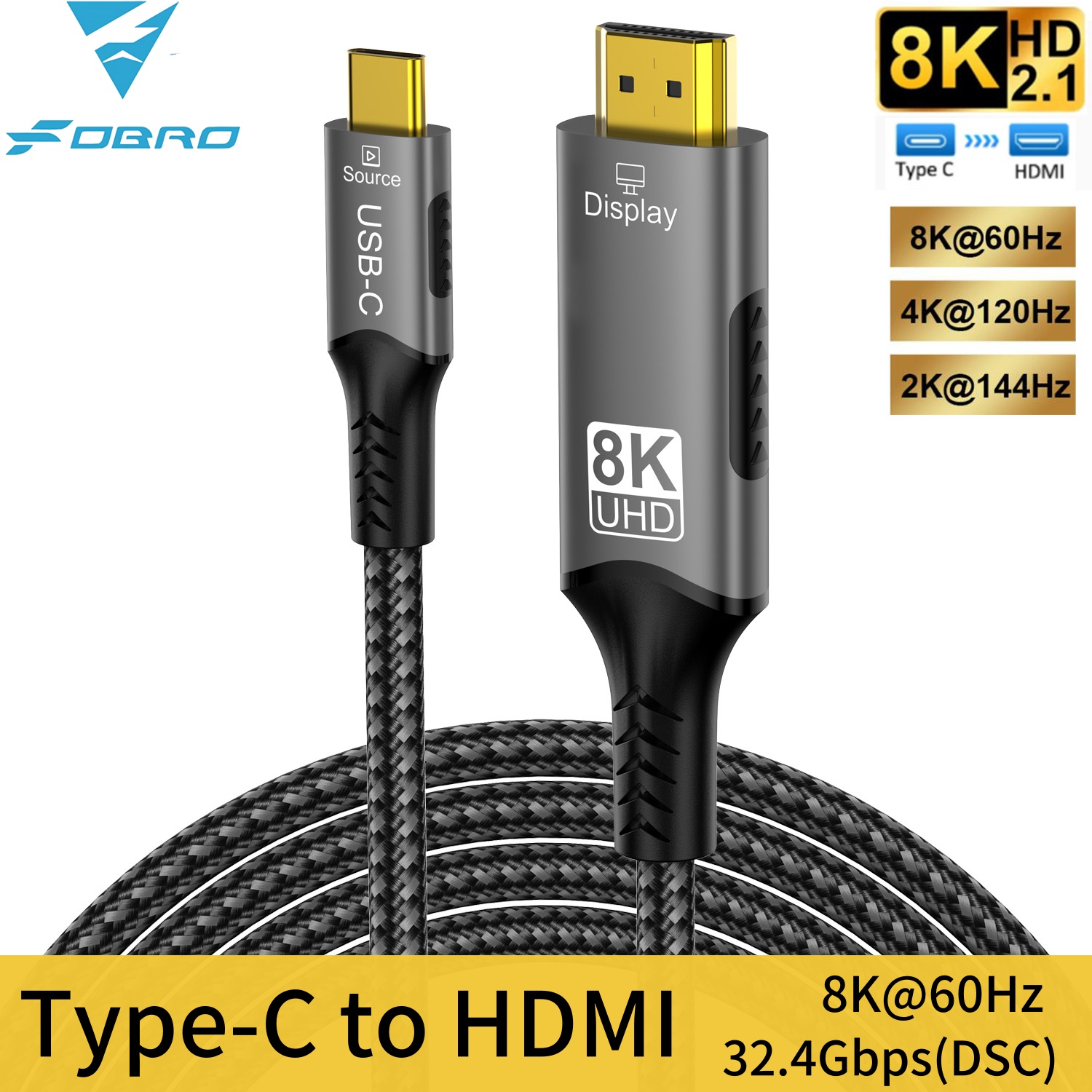 8K Type C to HDMI 2.1 Cable 32 - Esports Gaming Bundle recension och pris
