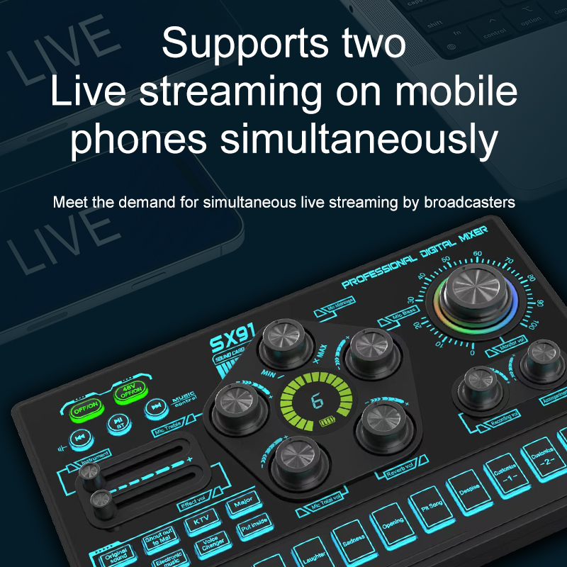 SX91 48V Audio Mixer with Voic - Esports Gaming Bundle recension och pris