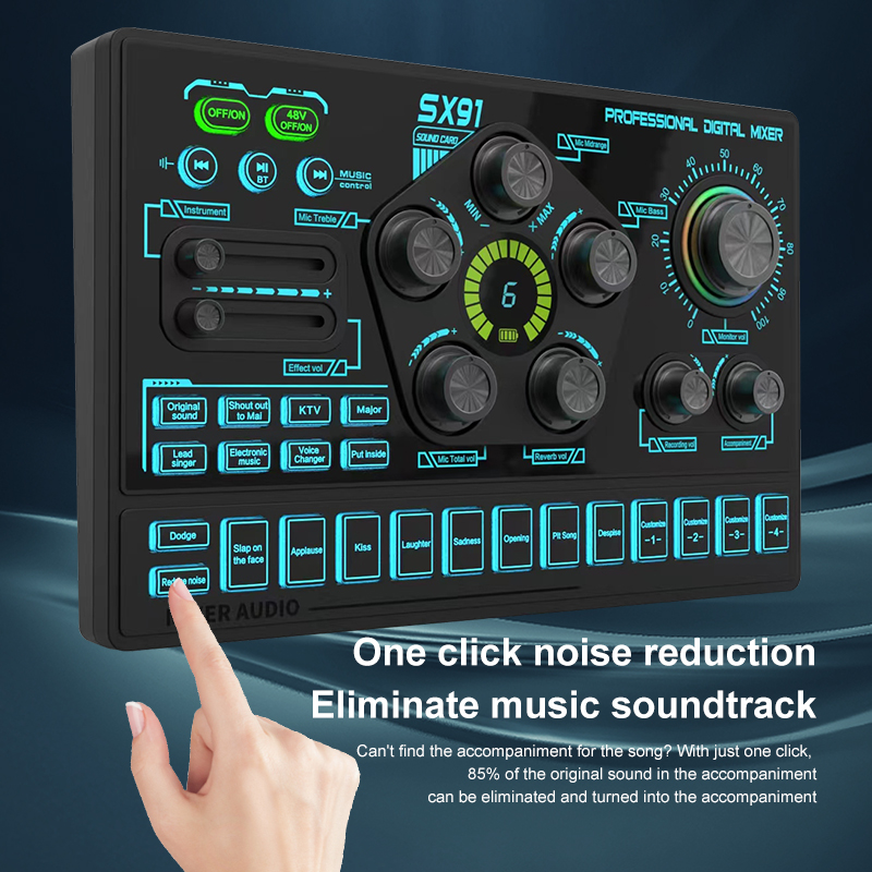 SX91 48V Audio Mixer with Voic - Esports Gaming Bundle recension och pris