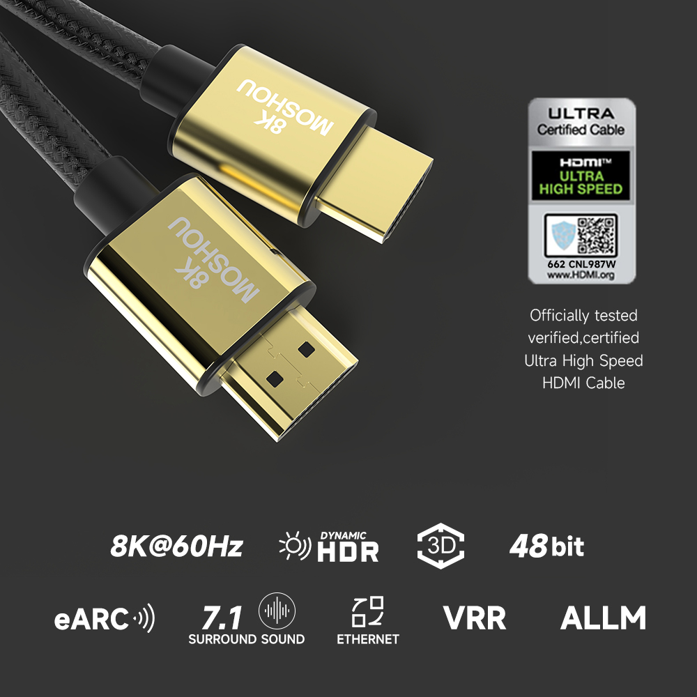 MOSHOU 2.1 8K HDMI Cable 4K120 - Esports Gaming Bundle recension och pris